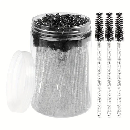 Disposable Eyelash Brush with Container, 40Pcs/Box Mascara Wands for Travel Eyelash Makeup, Portable Makeup Tools, Spoolie Accessories for Eyelash Extensions, Cosmetic Accessory, Makeup Brushes, Eyelash Tools, Cosmetics Makeup Tools