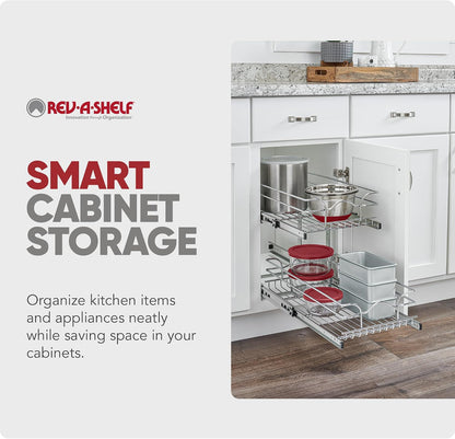 2-Tier Pull-Out Kitchen Cabinet Organizer, 9" x 22"