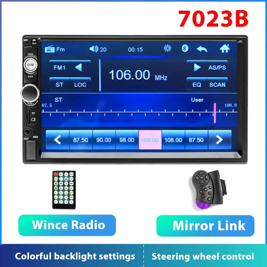 Podofo 2 Din Car Radio 7" HD Autoradio Multimedia Player 2DIN Touch Screen Auto Audio Car Stereo MP5 Bluetooth USB TF FM Camera