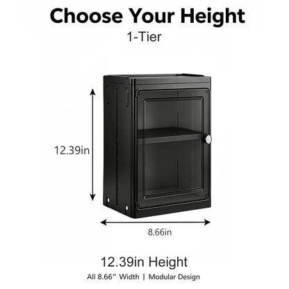 White Freestanding PP Plastic Pantry Storage Cabinet - 5-Tier Slim Narrow Unit with 360° Swivel Casters, Adjustable Shelves, Flat Fold, Lockable Modern Design, Furniture Storage for Kitchen Organizing, Bathroom