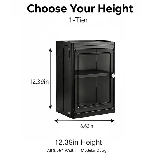 White Freestanding PP Plastic Pantry Storage Cabinet - 5-Tier Slim Narrow Unit with 360° Swivel Casters, Adjustable Shelves, Flat Fold, Lockable Modern Design, Furniture Storage for Kitchen Organizing, Bathroom