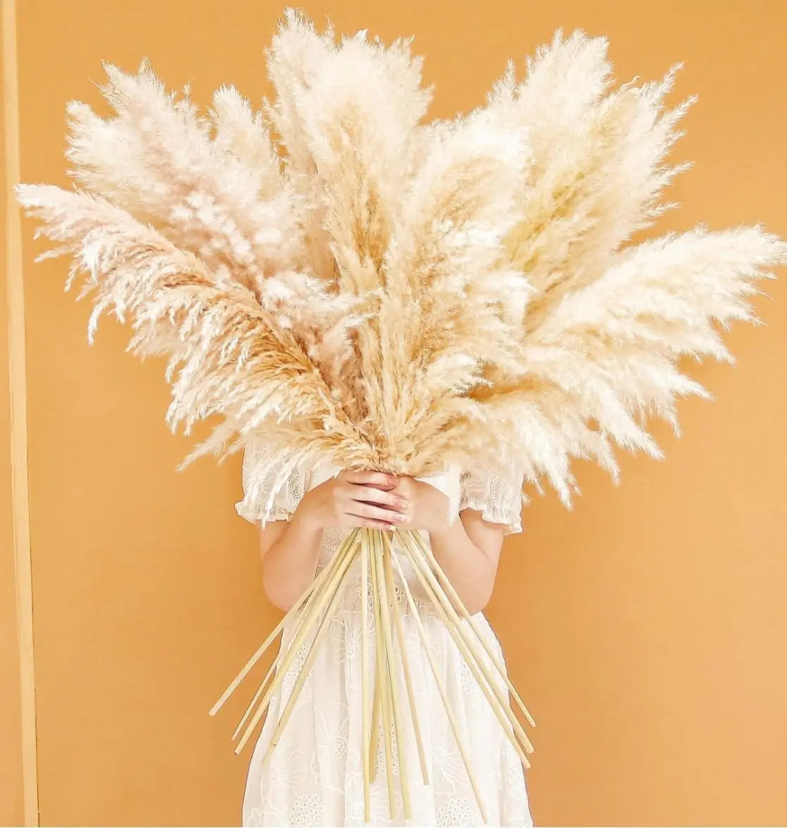 40-Inch Natural Dried Pampas Grass Flower Bouquets - Fluffy Casual Boho Minimalist Aesthetic Home Decor, 16/20 Stems for Entryway Decor, Table Decoration