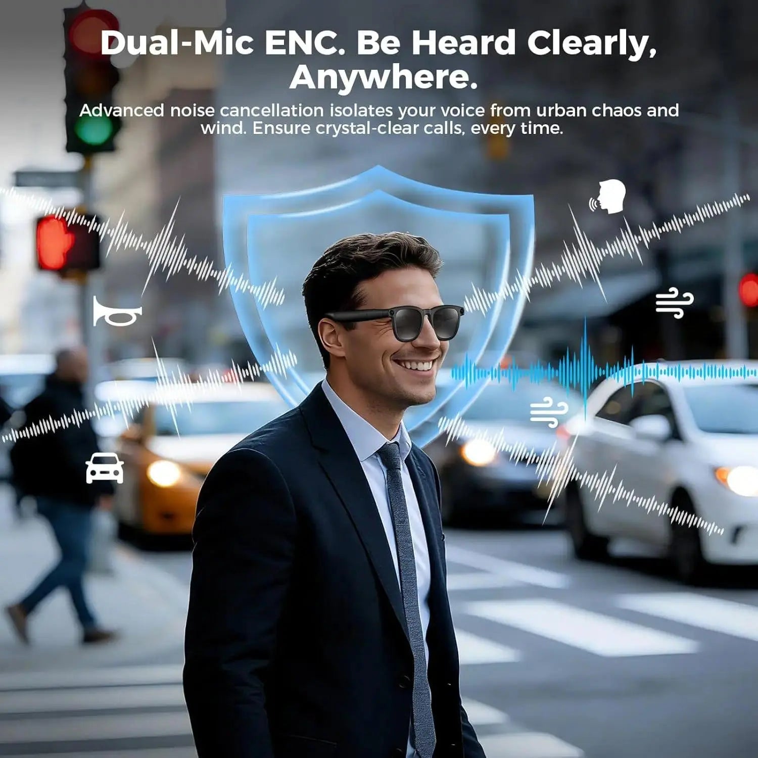 2026 New Wireless Wearable AI Smart Eyewear - 8MP Camera, Photo & Video Recording, Open-Ear HD Audio, Bluetooth Calls & Music, UV Protection, Multi-Language Translation, Button Control, Cool Tech Gadgets for Travel
