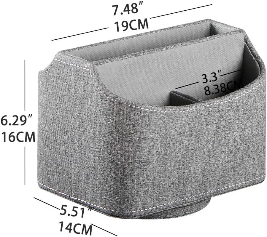 PU Leather 360° Rotatable Remote Control Organizer for Nightstands