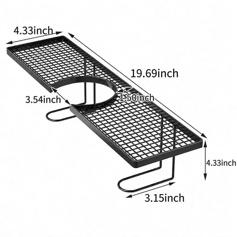 Carbon Steel Bathroom Organizer - 19.7 x 4.3 Inch Luxury Minimalist No-Drill Vanity Storage Rack, Moisture-Proof Anti-Mold Accessory for Skincare and Toiletries (Not Compatible with Circular Sinks; Please Verify Faucet Compatibility on Details Page)