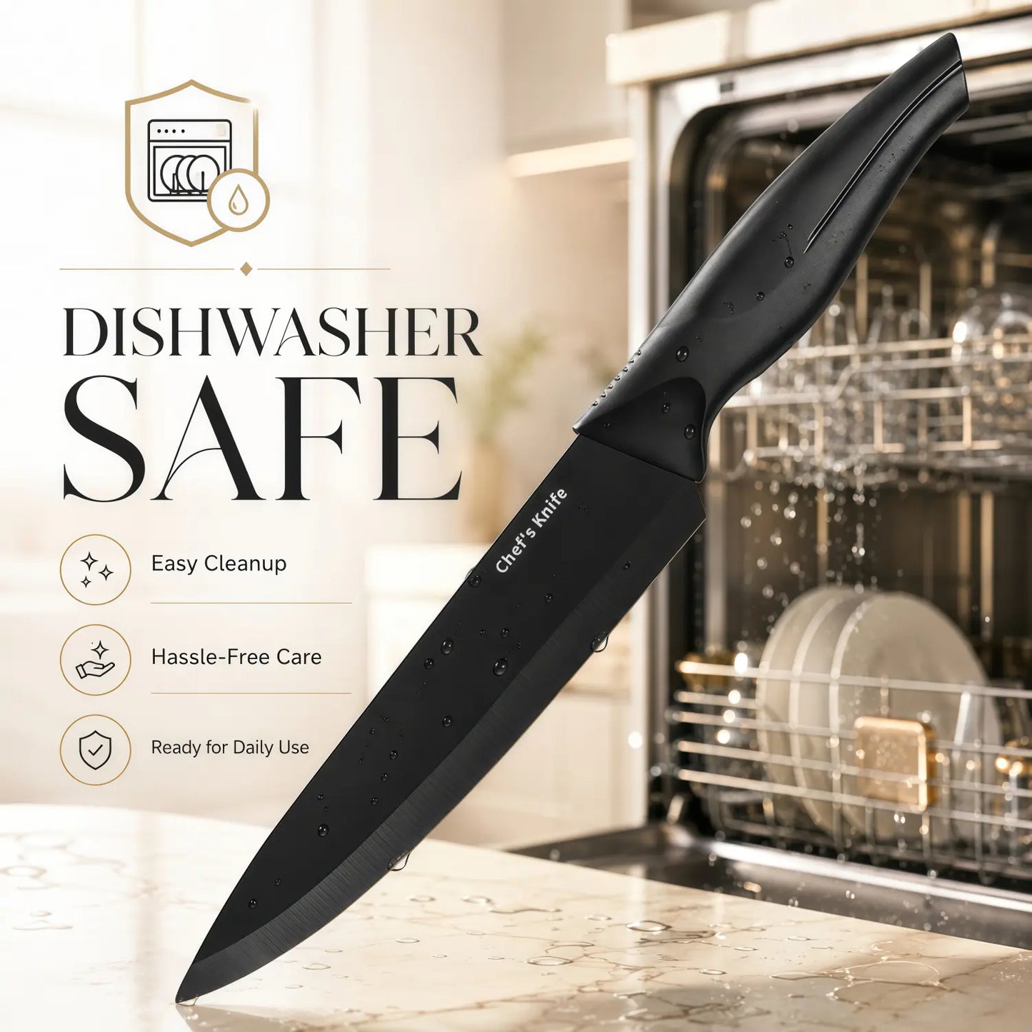 14-Piece Self-Sharpening Stainless Steel Knife Set with Storage Block and Ergonomic Anti-Slip Handles, Dishwasher Safe for Home Kitchen Use