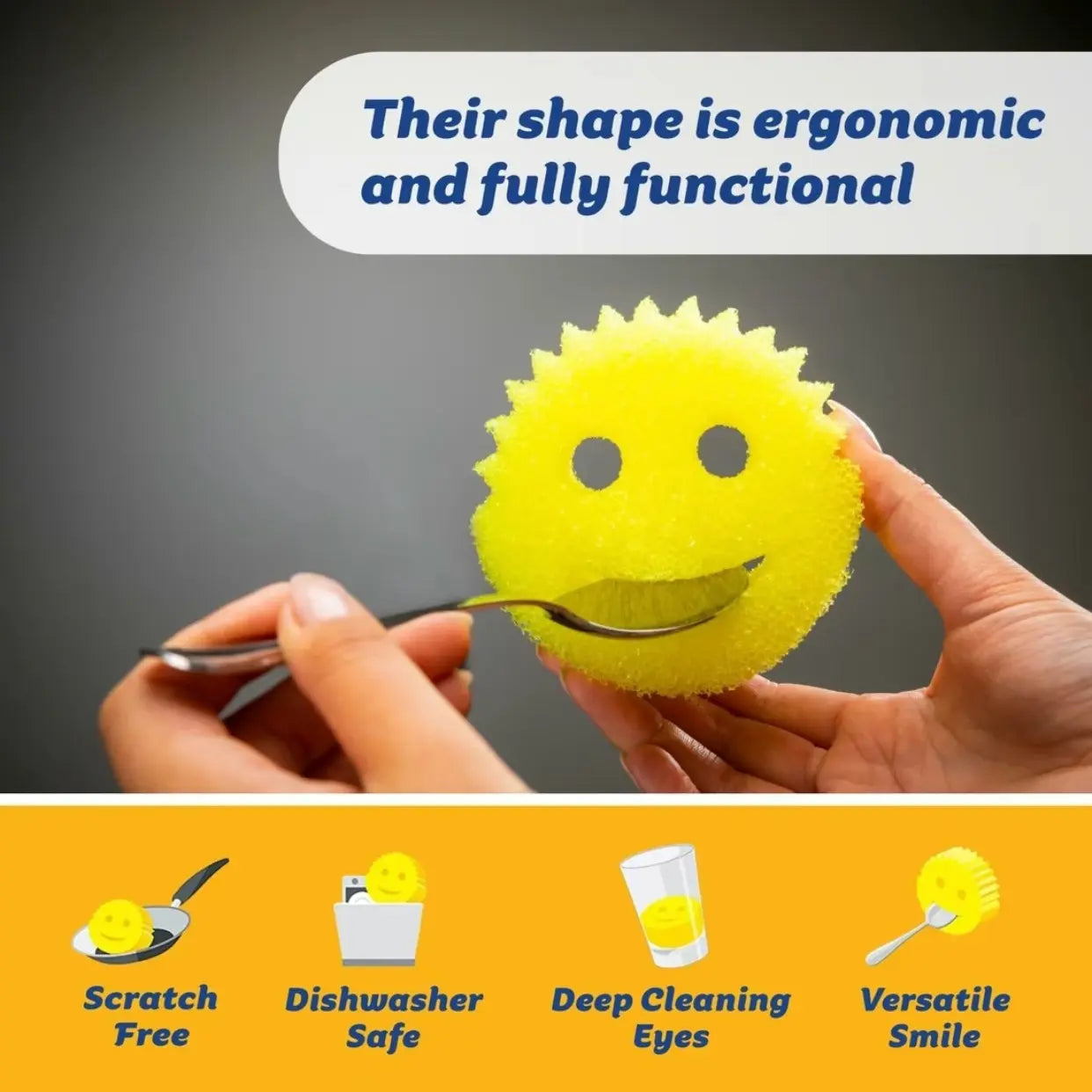 (8-Pack) Scrub Daddy & Scrub Mommy Kitchen Cleaning Tools - Bpa-Free Polymer Foam, Built-In Sponges & Scouring Pads, Scratch-Free Dish Scrubber, Stain & Odor Resistant Home Care Supplies, Built-In Scrub Sponges & Scouring Pads