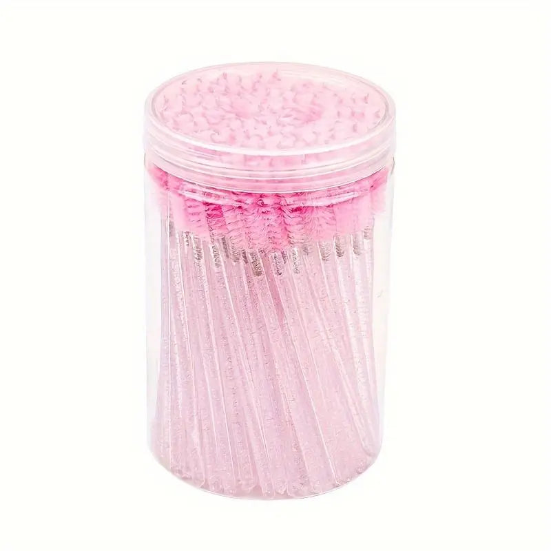 Disposable Eyelash Brush with Container, 40Pcs/Box Mascara Wands for Travel Eyelash Makeup, Portable Makeup Tools, Spoolie Accessories for Eyelash Extensions, Cosmetic Accessory, Makeup Brushes, Eyelash Tools, Cosmetics Makeup Tools