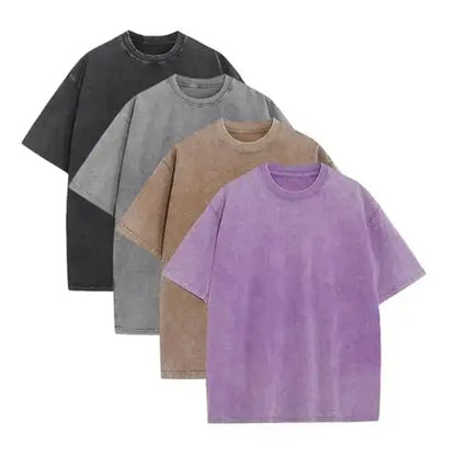 Men'S Cotton T-Shirts Half Short Sleeves Casual Loose Soild Streetwear Tops, Unisex Retro Street T-Shirts, Loose Fit Acid Washed Men'S T Shirts,Summerwins,Father'Sdaygifts,Back to School,Back to School Shopping