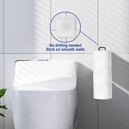 Wall Mounted Toilet Paper Holder, Punch Free Toilet Paper Storage Rack with Towel Bar, Toilet Paper Dispenser Rack, Bathroom Storage Rack for Kitchen & Bathroom, Toilet Paper Organizer, Toilet Paper Roll Holder, Bathroom Gadgets
