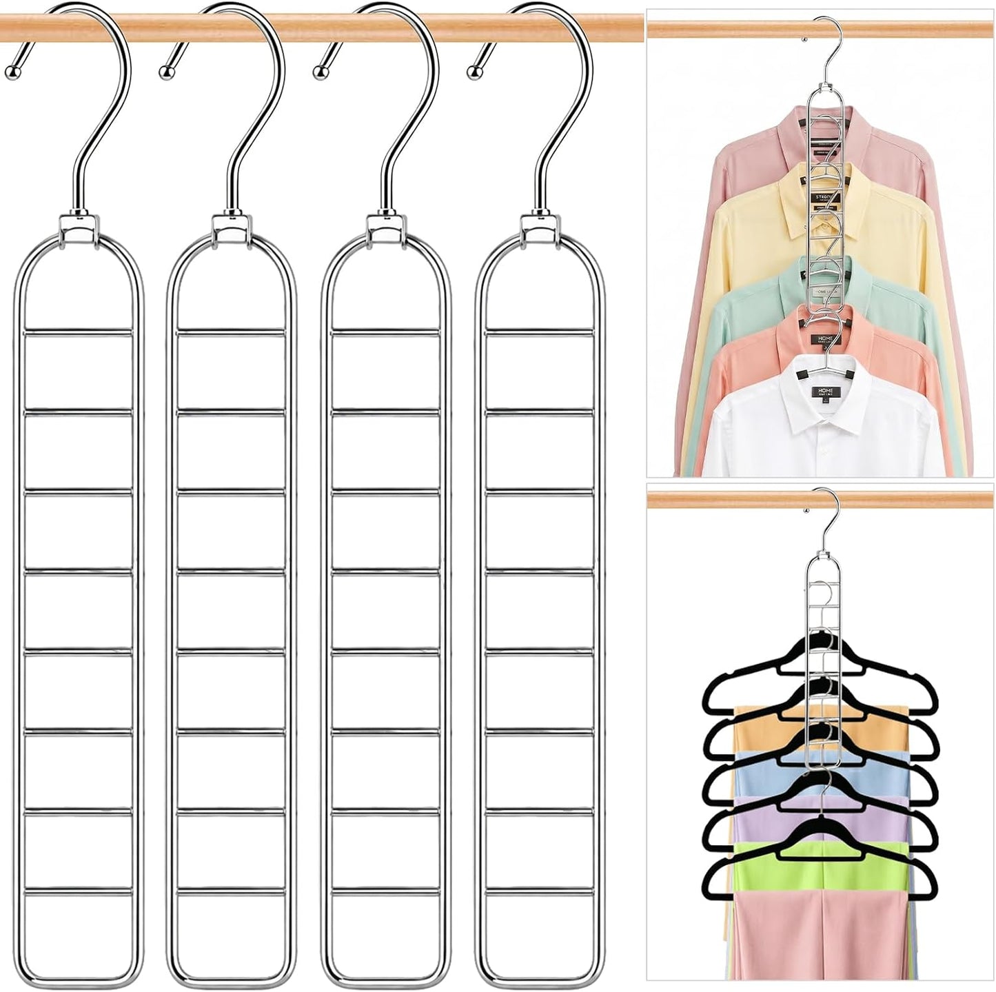 36-Hole Heavy Duty Space Saving Hangers for Closet Organizers and Storage
