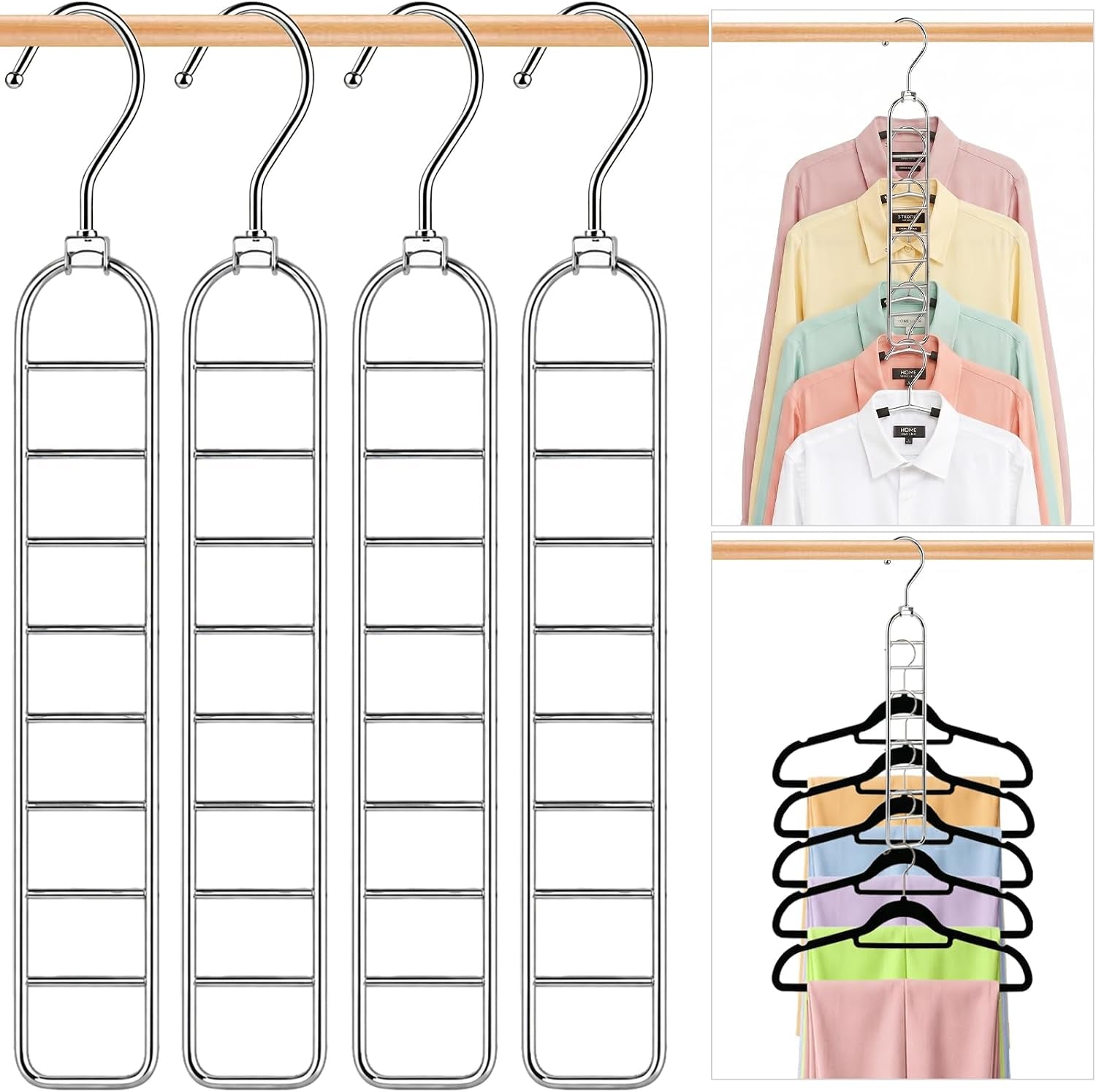 36-Hole Heavy Duty Space Saving Hangers for Closet Organizers and Storage