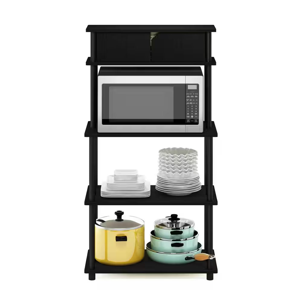 Turn-N-Tube Americano and Black Storage Shelf with Upper Cabinet