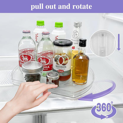 360° Rotating Lazy Susan Turntable Organizer - Versatile 11.8" x 8.7" Rectangular Storage Solution for Refrigerator, Cabinet, Pantry, and Kitchen Countertop