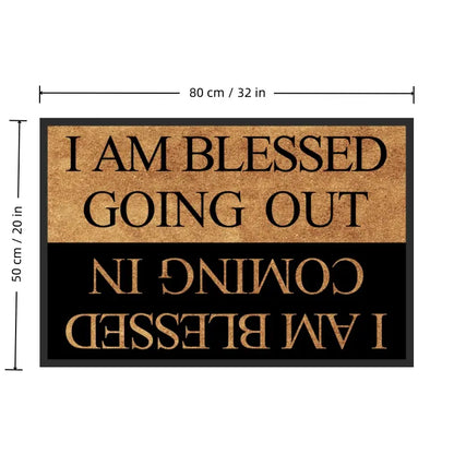 Blessing Letter Pattern Door Mat, Minimalist Indoor Entryway Rug, Creative Small Floor Mat for Living Rooms, Bedrooms, and Dorms – Good Luck Area Rug