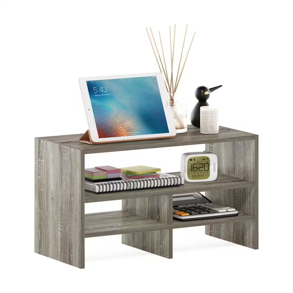 Hermite French Oak Desktop Organizer and Bookcase