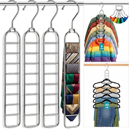 36-Hole Heavy Duty Space Saving Hangers for Closet Organizers and Storage