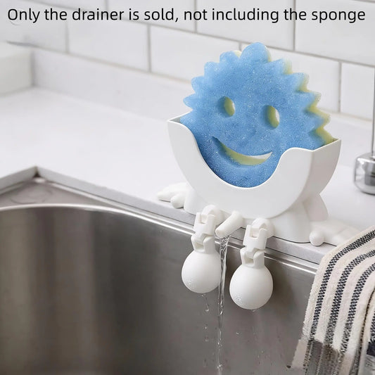 3D Printed Creative Sponge Holder, Fun Decorative Kitchen Sink Organizer, Fits Scrub Daddy Sponge, Funny Desktop Storage Rack for Cleaning Tools, Countertop Caddy