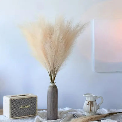 14Pcs Artificial Pampas Grass, Tall Faux Fur Grass, Large Fake Bouquet Branches, Floor Vase Fillers, Bohemian Decor for Home Kitchen, Fake Floral Decor, Artificial Plants