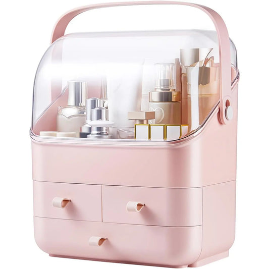 Deluxe Makeup Organizer with Drawers - Elegant Vanity Storage Solution for Makeup and Skincare Products