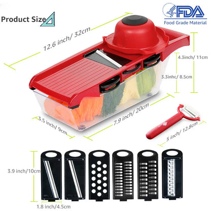 Vegetable Cutter with Steel Blade Slicer Potato Peeler Carrot Cheese Grater Vegetable Slicer Kitchen Accessories
