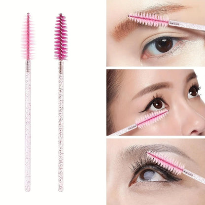 Disposable Eyelash Brush with Container, 40Pcs/Box Mascara Wands for Travel Eyelash Makeup, Portable Makeup Tools, Spoolie Accessories for Eyelash Extensions, Cosmetic Accessory, Makeup Brushes, Eyelash Tools, Cosmetics Makeup Tools