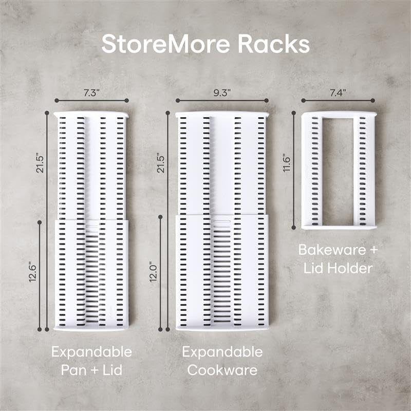 Storemore Adjustable Bakeware Rack with Dividers for Organized Baking Pan Storage