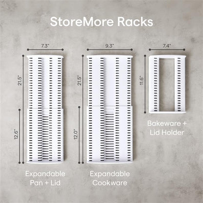 Storemore Adjustable Bakeware Rack with Dividers for Organized Baking Pan Storage