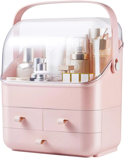 Deluxe Makeup Organizer with Drawers - Elegant Vanity Storage Solution for Makeup and Skincare Products