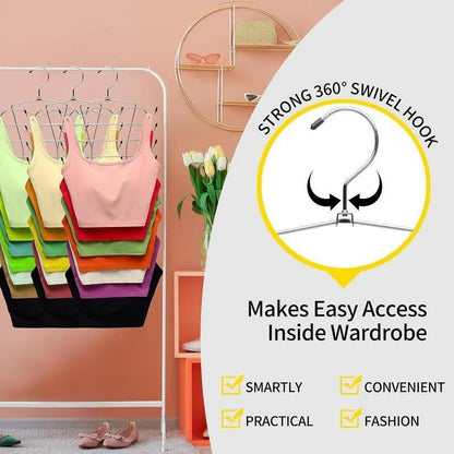8 Layer Rotating Hanger, 2 Counts Foldable Underwear Hanger, Space Saving Clothes Hanger, Home Organizer for Bedroom, Closet, Wardrobe, Hanging, Storage Hanger, Rotatable Clothes Hanger, Space Saver Hangers