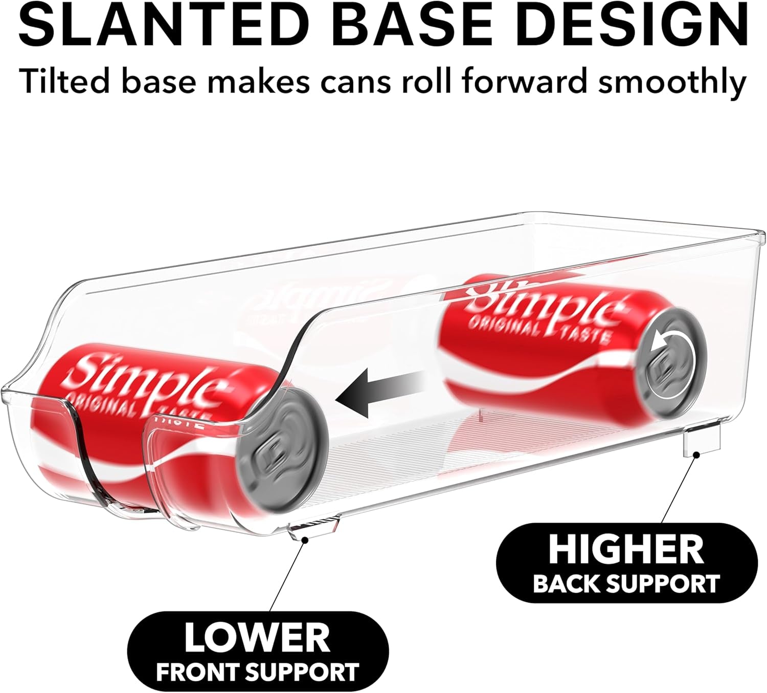 Soda Can Organizer and Dispenser Set for Refrigerator or Pantry, 2-Pack