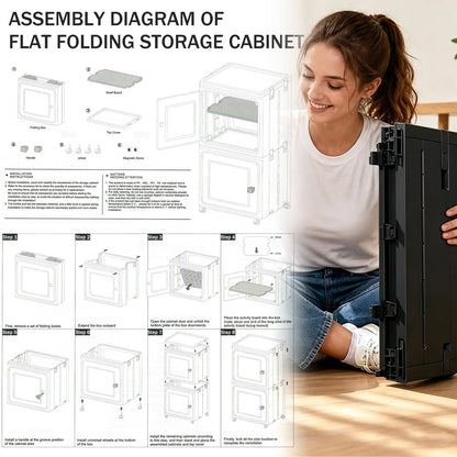 White Freestanding PP Plastic Pantry Storage Cabinet - 5-Tier Slim Narrow Unit with 360° Swivel Casters, Adjustable Shelves, Flat Fold, Lockable Modern Design, Furniture Storage for Kitchen Organizing, Bathroom