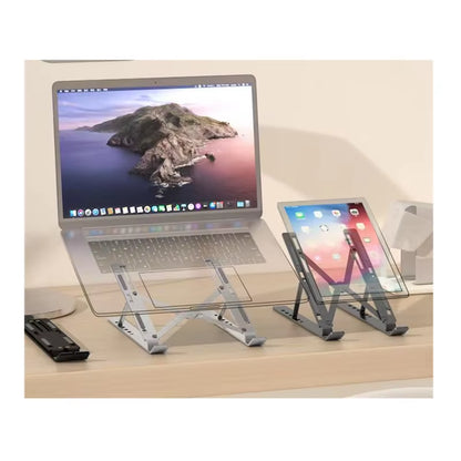 Portable Aluminum Laptop Stand - Foldable Notebook Support Bracket for MacBook Air and Pro Accessories