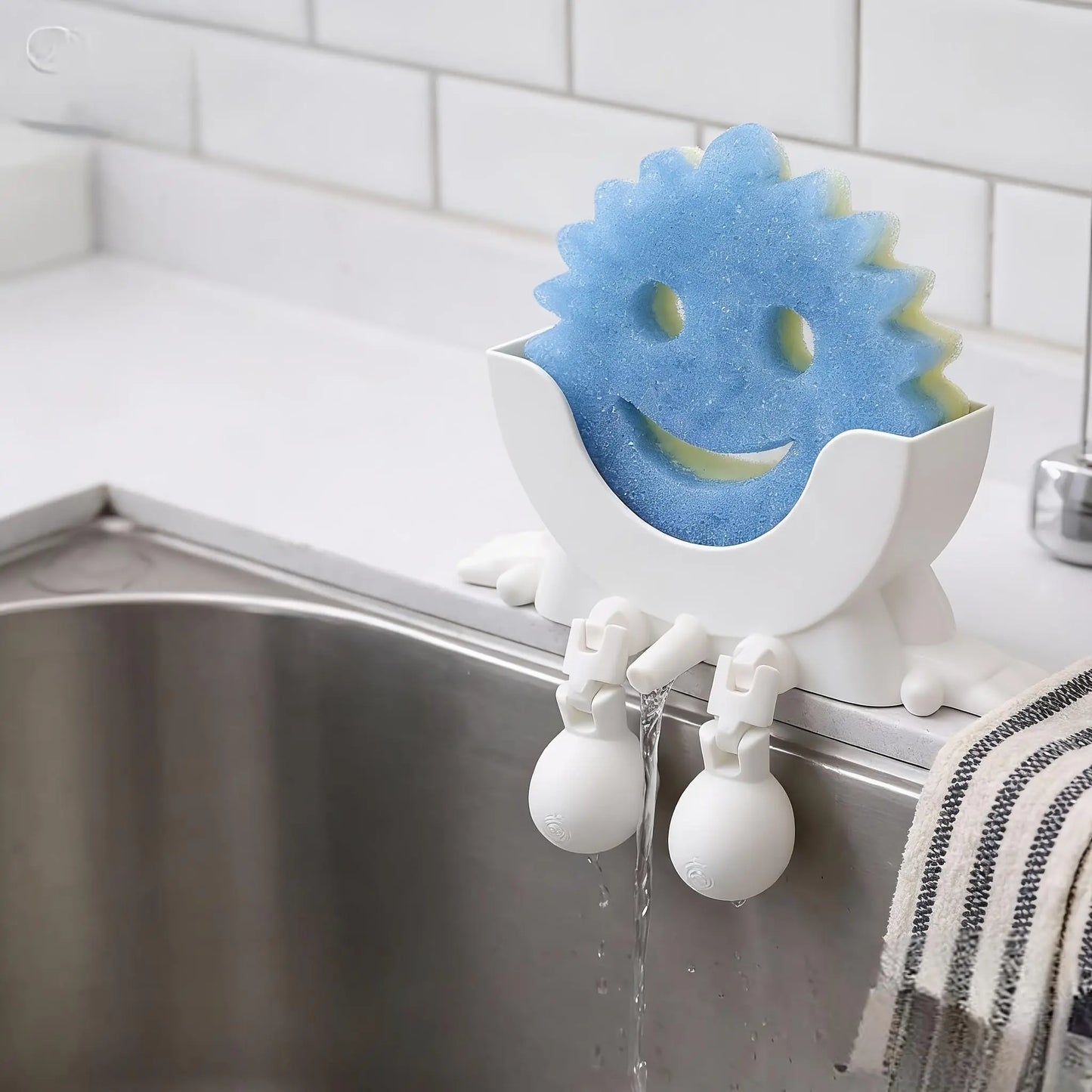 3D Printed Creative Sponge Holder, Fun Decorative Kitchen Sink Organizer, Fits Scrub Daddy Sponge, Funny Desktop Storage Rack for Cleaning Tools, Countertop Caddy