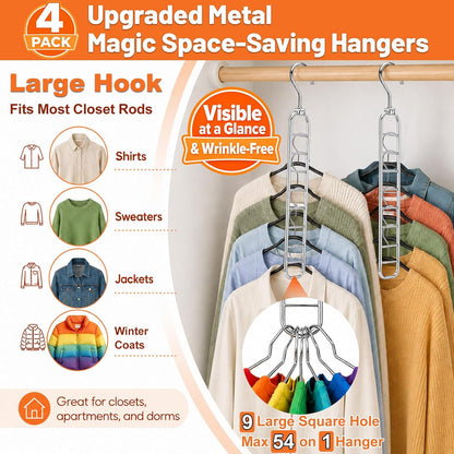 36-Hole Heavy Duty Space Saving Hangers for Closet Organizers and Storage