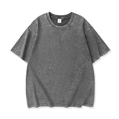 Men'S Cotton T-Shirts Half Short Sleeves Casual Loose Soild Streetwear Tops, Unisex Retro Street T-Shirts, Loose Fit Acid Washed Men'S T Shirts,Summerwins,Father'Sdaygifts,Back to School,Back to School Shopping