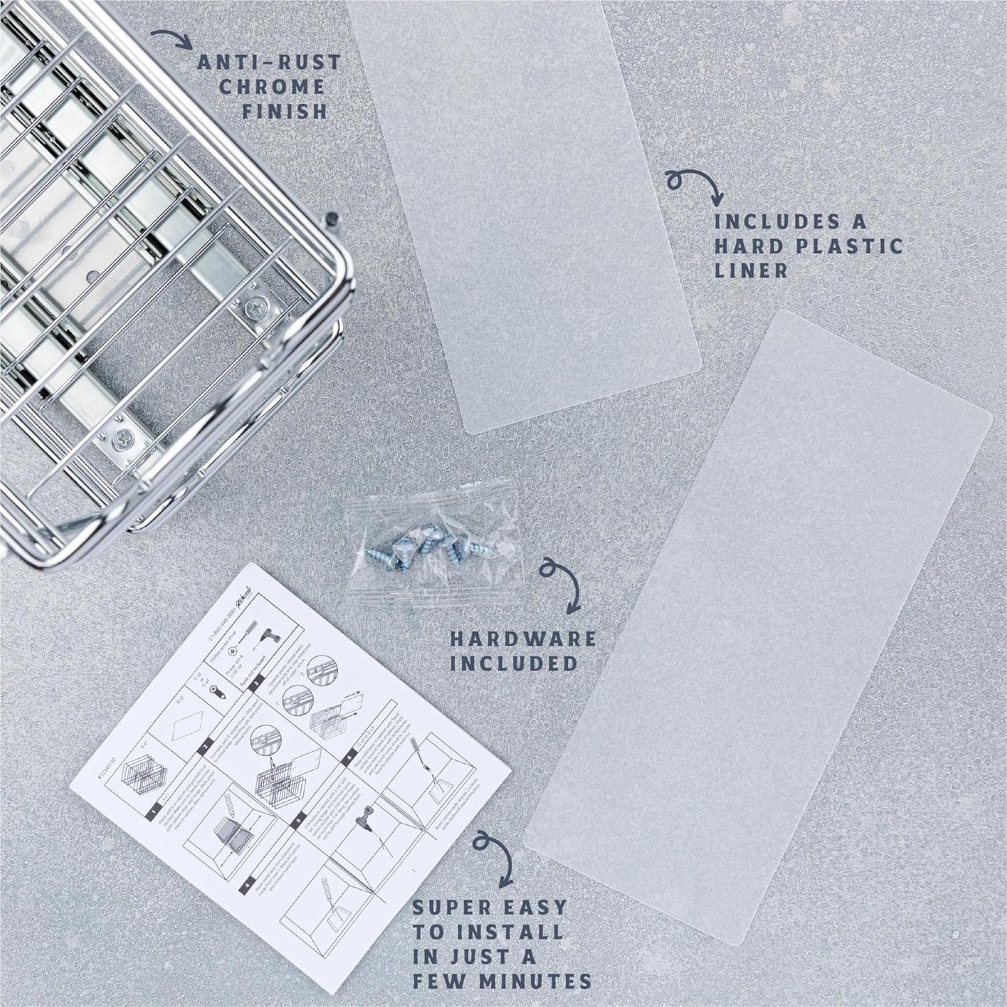 Pull-Out Cabinet Organizer for Spices and Canned Goods, Dimensions: 4.5"W x 10.375"D x 8.875"H