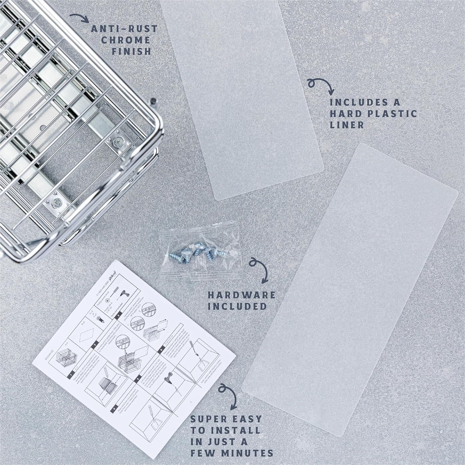 Pull-Out Cabinet Organizer for Spices and Canned Goods, Dimensions: 4.5"W x 10.375"D x 8.875"H