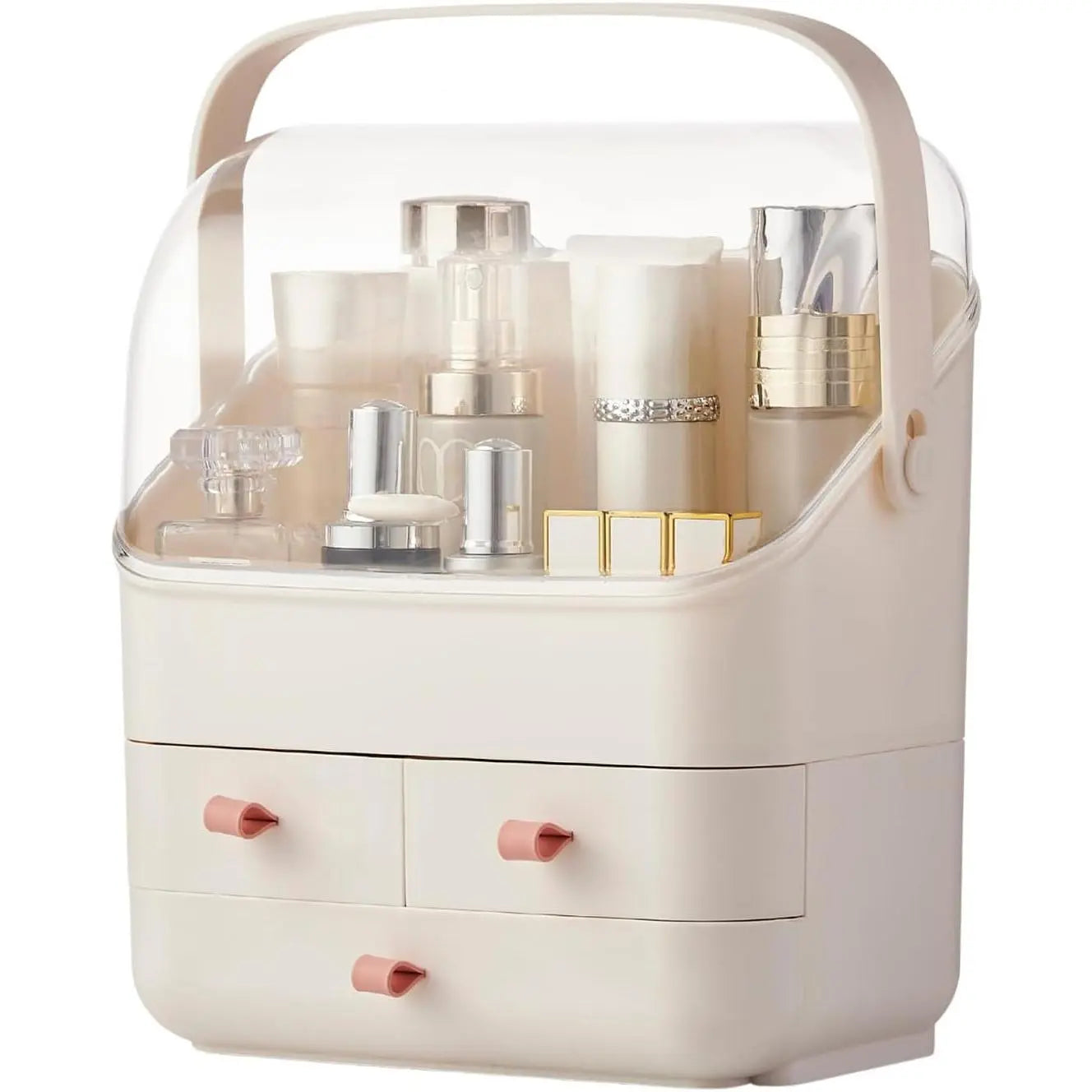 Deluxe Makeup Organizer with Drawers - Elegant Vanity Storage Solution for Makeup and Skincare Products