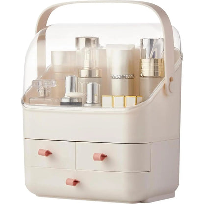 Deluxe Makeup Organizer with Drawers - Elegant Vanity Storage Solution for Makeup and Skincare Products