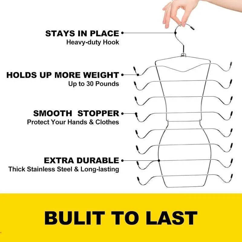8 Layer Rotating Hanger, 2 Counts Foldable Underwear Hanger, Space Saving Clothes Hanger, Home Organizer for Bedroom, Closet, Wardrobe, Hanging, Storage Hanger, Rotatable Clothes Hanger, Space Saver Hangers