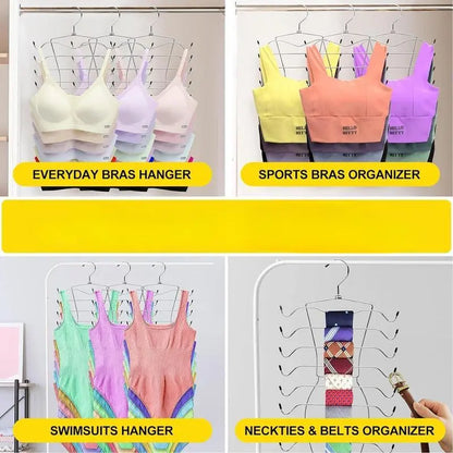 8 Layer Rotating Hanger, 2 Counts Foldable Underwear Hanger, Space Saving Clothes Hanger, Home Organizer for Bedroom, Closet, Wardrobe, Hanging, Storage Hanger, Rotatable Clothes Hanger, Space Saver Hangers