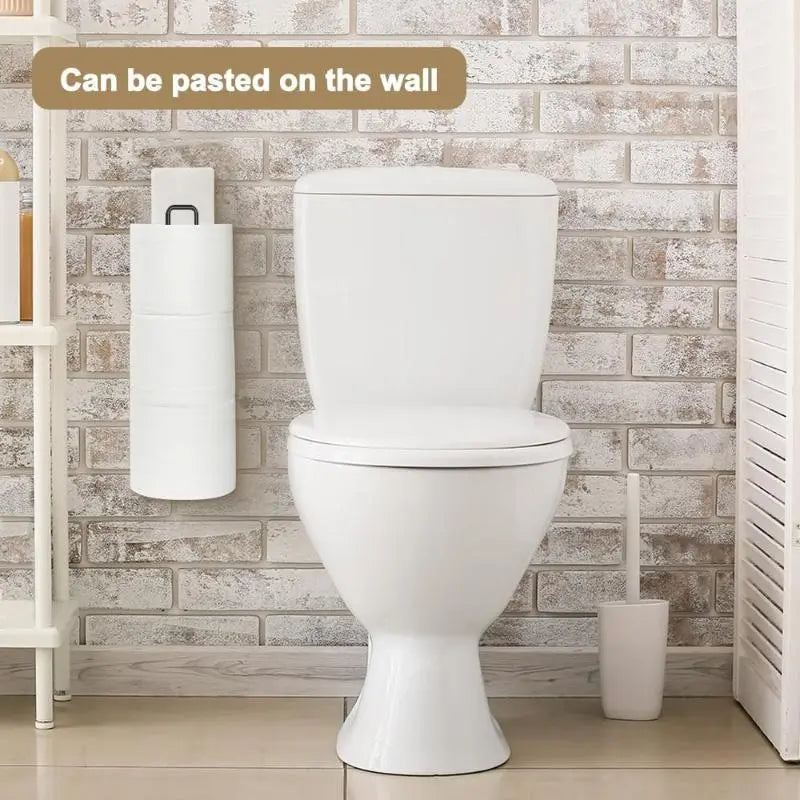 Wall Mounted Toilet Paper Holder, Punch Free Toilet Paper Storage Rack with Towel Bar, Toilet Paper Dispenser Rack, Bathroom Storage Rack for Kitchen & Bathroom, Toilet Paper Organizer, Toilet Paper Roll Holder, Bathroom Gadgets