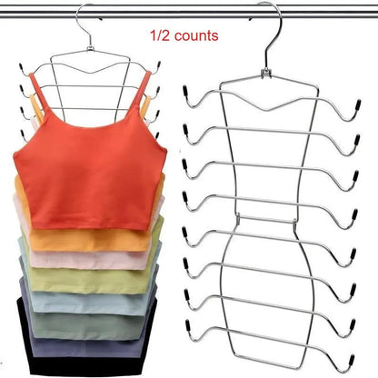 8 Layer Rotating Hanger, 2 Counts Foldable Underwear Hanger, Space Saving Clothes Hanger, Home Organizer for Bedroom, Closet, Wardrobe, Hanging, Storage Hanger, Rotatable Clothes Hanger, Space Saver Hangers