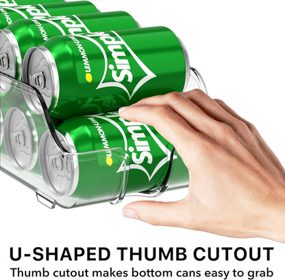 Soda Can Organizer and Dispenser Set for Refrigerator or Pantry, 2-Pack