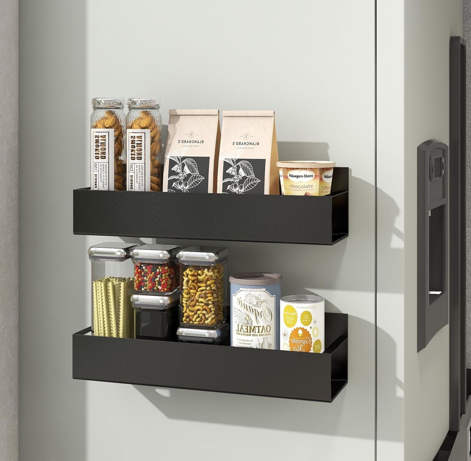 Magnetic Spice Rack Set for Refrigerator - 2 Pack Magnetic Shelves