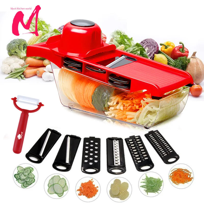 Vegetable Cutter with Steel Blade Slicer Potato Peeler Carrot Cheese Grater Vegetable Slicer Kitchen Accessories