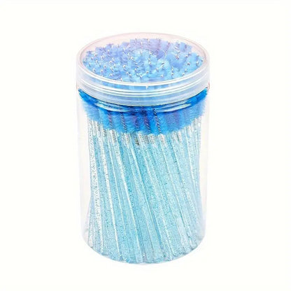Disposable Eyelash Brush with Container, 40Pcs/Box Mascara Wands for Travel Eyelash Makeup, Portable Makeup Tools, Spoolie Accessories for Eyelash Extensions, Cosmetic Accessory, Makeup Brushes, Eyelash Tools, Cosmetics Makeup Tools