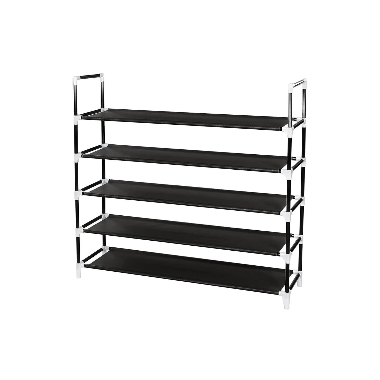 SONGMICS 5-Tier Shoe Rack, Shoe Storage for Hallway Closet, Slim and Space-Saving, Metal Frame, Non-Woven Fabric Shelves
