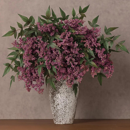6/12Pcs 36" Artificial Nandina Berry Stem, Fake Plant Branches(Dusty Plum) | Extra-Long Size, Realistic Faux Berry Spray, Lifelike Floral Picks, for Vase/Diy Bouquet/Shower/Mantel/Farmhouse/Home Decor